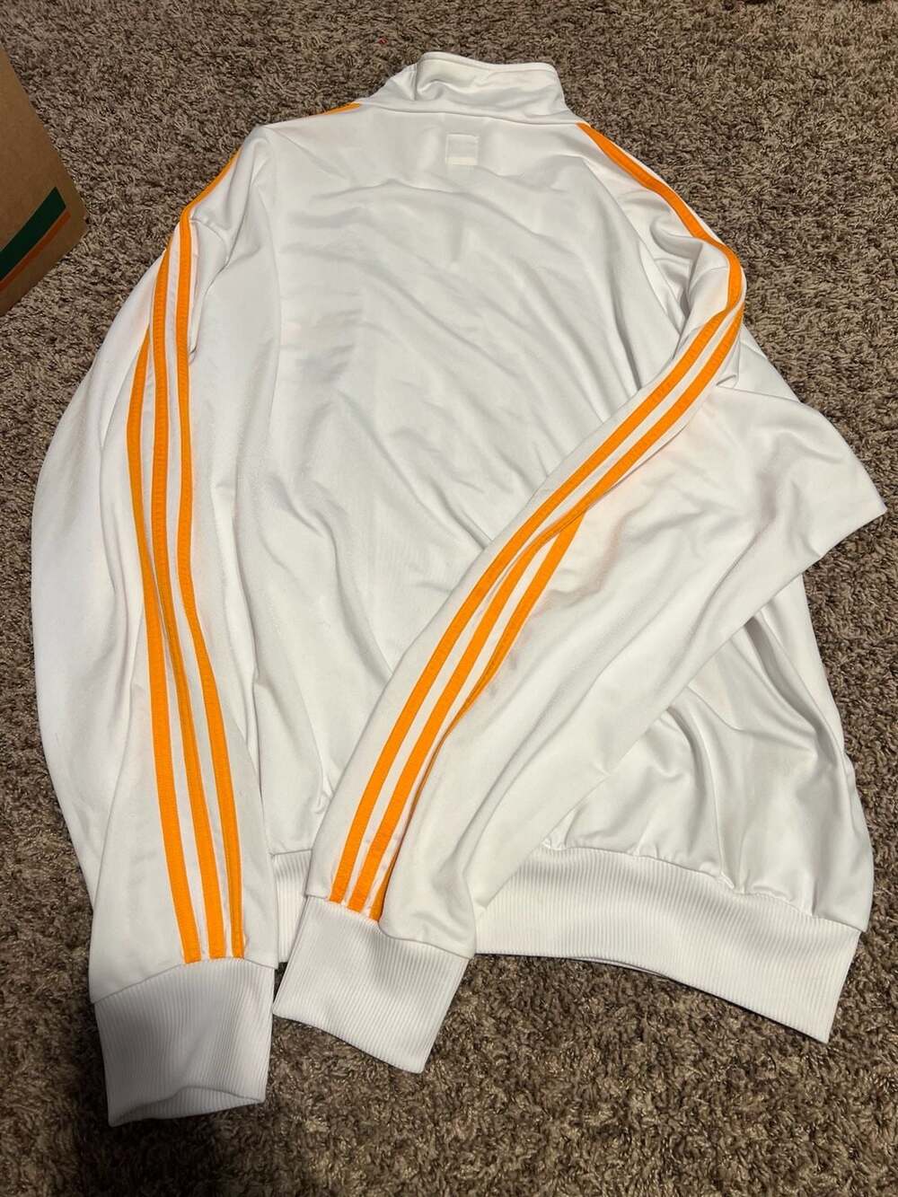 adidas Originals Firebird Track Jacket White with Orange Stripes 4XL - Picture 4 of 4